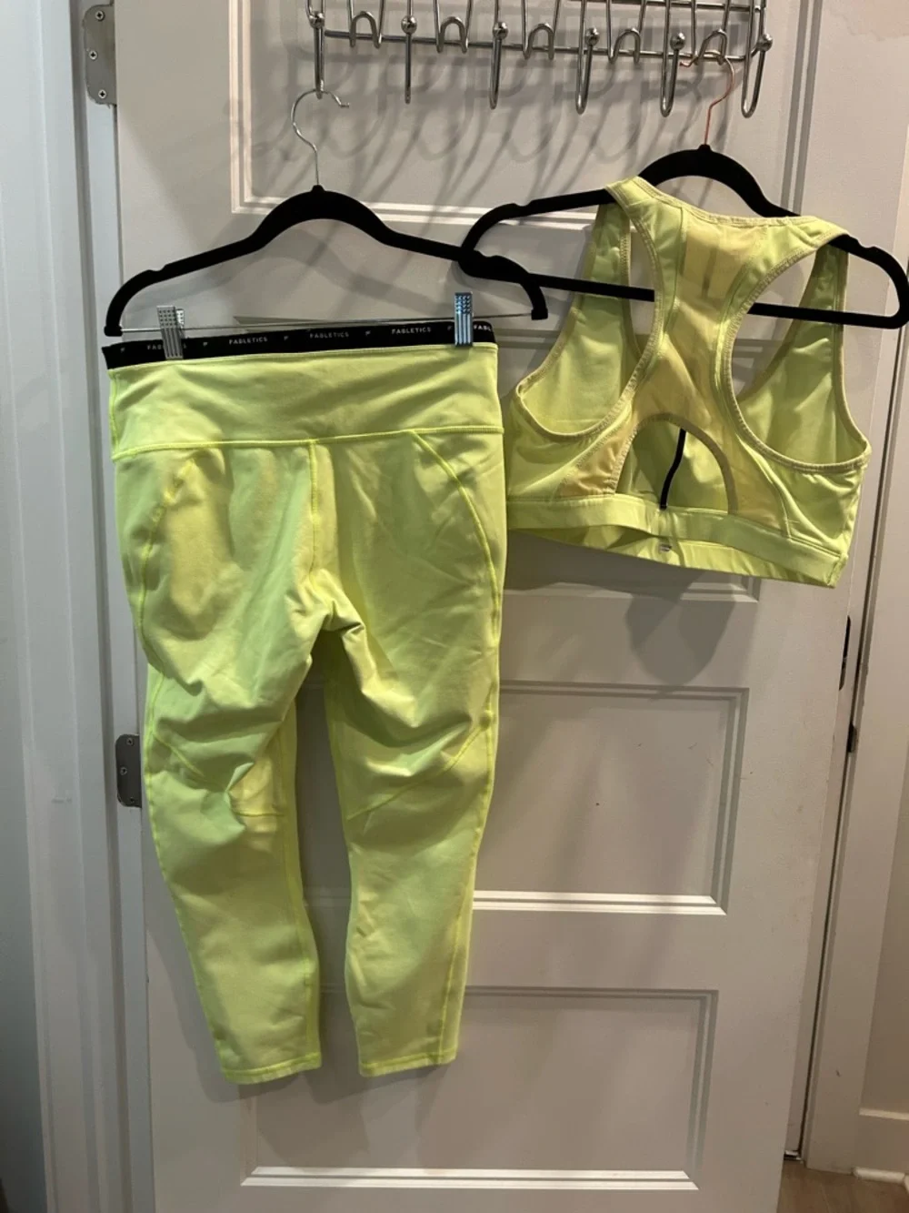 Fabletics Neon Lime Racerback Sports Bra and Cropped Leggings and - Picture 5 of 8